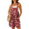 image:imageGRECERELLE Jumpsuits For Women Summer Short Overalls Casual Sleeveless Adjustable Loose Womens Rompers with Pockets 2026White Plum Blossom