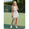 image:imageGRECERELLE 2026 Women Active Skirts with Side Slit Builtin Shorts amp Pockets for Tennis Golf Athletic Casual SkortWhite Gray