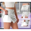 image:imageGRECERELLE 2026 Women Active Skirts with Side Slit Builtin Shorts amp Pockets for Tennis Golf Athletic Casual SkortWhite Gray