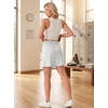 image:imageGRECERELLE 2026 Women Active Skirts with Side Slit Builtin Shorts amp Pockets for Tennis Golf Athletic Casual SkortWhite Gray