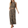 image:imageGRECERELLE Two Piece Sets for Women Sleeveless Crop Top Wide Leg Pants Sweat Set for Women Tracksuits 2026 SummerApricot Brown Ld