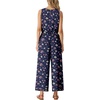 image:imageGRECERELLE Two Piece Sets for Women Sleeveless Crop Top Wide Leg Pants Sweat Set for Women Tracksuits 2026 SummerBlue Pink Wh Flower