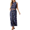 image:imageGRECERELLE Two Piece Sets for Women Sleeveless Crop Top Wide Leg Pants Sweat Set for Women Tracksuits 2026 SummerBlue Pink Wh Flower