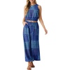 image:imageGRECERELLE Two Piece Sets for Women Sleeveless Crop Top Wide Leg Pants Sweat Set for Women Tracksuits 2026 SummerBlue Purple Patch