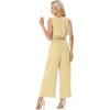 image:imageGRECERELLE Two Piece Sets for Women Sleeveless Crop Top Wide Leg Pants Sweat Set for Women Tracksuits 2026 SummerButter Yellow