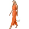 image:imageGRECERELLE Two Piece Sets for Women Sleeveless Crop Top Wide Leg Pants Sweat Set for Women Tracksuits 2026 SummerOrange