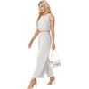 image:imageGRECERELLE Two Piece Sets for Women Sleeveless Crop Top Wide Leg Pants Sweat Set for Women Tracksuits 2026 SummerWhite