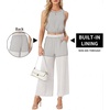 image:imageGRECERELLE Two Piece Sets for Women Sleeveless Crop Top Wide Leg Pants Sweat Set for Women Tracksuits 2026 SummerWhite