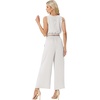 image:imageGRECERELLE Two Piece Sets for Women Sleeveless Crop Top Wide Leg Pants Sweat Set for Women Tracksuits 2026 SummerWhite