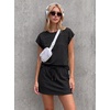 image:imageGRECERELLE Two Piece Skort Sets for Women Summer Crew Neck Cap Sleeve Top Tennis Skirt Set Athletic Matching SetsBlack