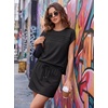 image:imageGRECERELLE Two Piece Skort Sets for Women Summer Crew Neck Cap Sleeve Top Tennis Skirt Set Athletic Matching SetsBlack