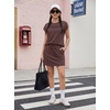 image:imageGRECERELLE Two Piece Skort Sets for Women Summer Crew Neck Cap Sleeve Top Tennis Skirt Set Athletic Matching SetsDark Coffee