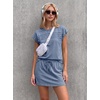 image:imageGRECERELLE Two Piece Skort Sets for Women Summer Crew Neck Cap Sleeve Top Tennis Skirt Set Athletic Matching SetsDenim Blue