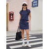 image:imageGRECERELLE Two Piece Skort Sets for Women Summer Crew Neck Cap Sleeve Top Tennis Skirt Set Athletic Matching SetsNavy Blue