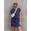 image:imageGRECERELLE Two Piece Skort Sets for Women Summer Crew Neck Cap Sleeve Top Tennis Skirt Set Athletic Matching SetsNavy Blue