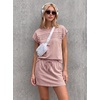 image:imageGRECERELLE Two Piece Skort Sets for Women Summer Crew Neck Cap Sleeve Top Tennis Skirt Set Athletic Matching SetsRose Pink