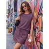 image:imageGRECERELLE Two Piece Skort Sets for Women Summer Crew Neck Cap Sleeve Top Tennis Skirt Set Athletic Matching SetsRosewood