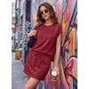 image:imageGRECERELLE Two Piece Skort Sets for Women Summer Crew Neck Cap Sleeve Top Tennis Skirt Set Athletic Matching SetsWine Red