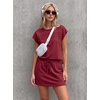 image:imageGRECERELLE Two Piece Skort Sets for Women Summer Crew Neck Cap Sleeve Top Tennis Skirt Set Athletic Matching SetsWine Red