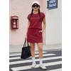 image:imageGRECERELLE Two Piece Skort Sets for Women Summer Crew Neck Cap Sleeve Top Tennis Skirt Set Athletic Matching SetsWine Red