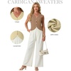 image:imageGRECERELLE Womens Summer Sleeveless V Neck Sweater Vest Knit Tank Top  Button Front Closure Crochet Knit Design Casual Style Cropped Fit Versatile Layering for Office TravelKhaki