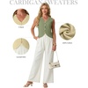 image:imageGRECERELLE Womens Summer Sleeveless V Neck Sweater Vest Knit Tank Top  Button Front Closure Crochet Knit Design Casual Style Cropped Fit Versatile Layering for Office TravelArmy Green