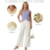 image:imageGRECERELLE Womens Summer Sleeveless V Neck Sweater Vest Knit Tank Top  Button Front Closure Crochet Knit Design Casual Style Cropped Fit Versatile Layering for Office TravelLavender