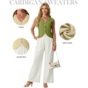 image:imageGRECERELLE Womens Summer Sleeveless V Neck Sweater Vest Knit Tank Top  Button Front Closure Crochet Knit Design Casual Style Cropped Fit Versatile Layering for Office TravelDill Green