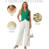 image:imageGRECERELLE Womens Summer Sleeveless V Neck Sweater Vest Knit Tank Top  Button Front Closure Crochet Knit Design Casual Style Cropped Fit Versatile Layering for Office TravelBright Green