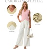 image:imageGRECERELLE Womens Summer Sleeveless V Neck Sweater Vest Knit Tank Top  Button Front Closure Crochet Knit Design Casual Style Cropped Fit Versatile Layering for Office TravelPink White