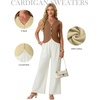 image:imageGRECERELLE Womens Summer Sleeveless V Neck Sweater Vest Knit Tank Top  Button Front Closure Crochet Knit Design Casual Style Cropped Fit Versatile Layering for Office TravelBrown