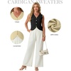 image:imageGRECERELLE Womens Summer Sleeveless V Neck Sweater Vest Knit Tank Top  Button Front Closure Crochet Knit Design Casual Style Cropped Fit Versatile Layering for Office TravelAblack