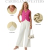 image:imageGRECERELLE Womens Summer Sleeveless V Neck Sweater Vest Knit Tank Top  Button Front Closure Crochet Knit Design Casual Style Cropped Fit Versatile Layering for Office TravelHot Pink