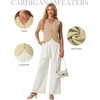 image:imageGRECERELLE Womens Summer Sleeveless V Neck Sweater Vest Knit Tank Top  Button Front Closure Crochet Knit Design Casual Style Cropped Fit Versatile Layering for Office TravelApricot