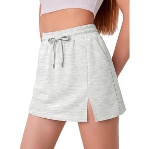 image:imageGRECERELLE 2026 Women Active Skirts with Side Slit Builtin Shorts amp Pockets for Tennis Golf Athletic Casual SkortWhite Gray