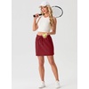 image:imageGRECERELLE 2026 Active Skirt for Women with 4 Side Pockets Casual Athletic Tennis Golf Skorts with ShortsWine Red
