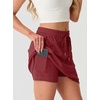 image:imageGRECERELLE 2026 Active Skirt for Women with 4 Side Pockets Casual Athletic Tennis Golf Skorts with ShortsWine Red