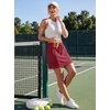 image:imageGRECERELLE 2026 Active Skirt for Women with 4 Side Pockets Casual Athletic Tennis Golf Skorts with ShortsWine Red