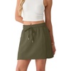 image:imageGRECERELLE 2026 Active Skirt for Women with 4 Side Pockets Casual Athletic Tennis Golf Skorts with ShortsArmy Green