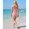 image:imageGRECERELLE Cotton Summer Rompers for Women 2026 Athleisure Jumpsuit Shorts  with Pockets  Casual Athletic  Adjustable Spaghetti Strap  Tennis  Square neck  Beach Vacation Daily WearPeach Pink