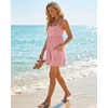 image:imageGRECERELLE Cotton Summer Rompers for Women 2026 Athleisure Jumpsuit Shorts  with Pockets  Casual Athletic  Adjustable Spaghetti Strap  Tennis  Square neck  Beach Vacation Daily WearPeach Pink