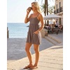 image:imageGRECERELLE Cotton Summer Rompers for Women 2026 Athleisure Jumpsuit Shorts  with Pockets  Casual Athletic  Adjustable Spaghetti Strap  Tennis  Square neck  Beach Vacation Daily WearBrown