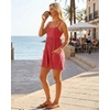 image:imageGRECERELLE Cotton Summer Rompers for Women 2026 Athleisure Jumpsuit Shorts  with Pockets  Casual Athletic  Adjustable Spaghetti Strap  Tennis  Square neck  Beach Vacation Daily WearRust Red