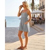 image:imageGRECERELLE Cotton Summer Rompers for Women 2026 Athleisure Jumpsuit Shorts  with Pockets  Casual Athletic  Adjustable Spaghetti Strap  Tennis  Square neck  Beach Vacation Daily WearLight Gray