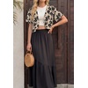 image:imageGRECERELLE Womens Summer Lightweight Cropped Cardigan Shrug  Short Sleeve Casual Bolero Shrugs Open Front Cover Ups for Dresses V Neck Trendy Layering TopsKhaki Black Flower