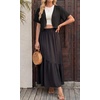 image:imageGRECERELLE Womens Summer Lightweight Cropped Cardigan Shrug  Short Sleeve Casual Bolero Shrugs Open Front Cover Ups for Dresses V Neck Trendy Layering TopsBlack