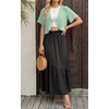 image:imageGRECERELLE Womens Summer Lightweight Cropped Cardigan Shrug  Short Sleeve Casual Bolero Shrugs Open Front Cover Ups for Dresses V Neck Trendy Layering TopsMint Green