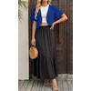 image:imageGRECERELLE Womens Summer Lightweight Cropped Cardigan Shrug  Short Sleeve Casual Bolero Shrugs Open Front Cover Ups for Dresses V Neck Trendy Layering TopsRoyal Blue