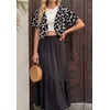 image:imageGRECERELLE Womens Summer Lightweight Cropped Cardigan Shrug  Short Sleeve Casual Bolero Shrugs Open Front Cover Ups for Dresses V Neck Trendy Layering TopsBlack Butterfly
