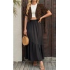 image:imageGRECERELLE Womens Summer Lightweight Cropped Cardigan Shrug  Short Sleeve Casual Bolero Shrugs Open Front Cover Ups for Dresses V Neck Trendy Layering TopsLd Coffee
